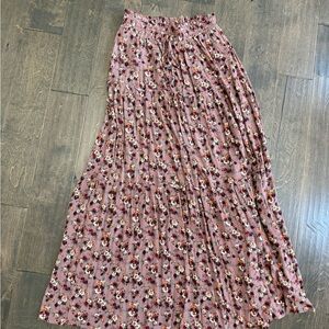 Vici Floral Maxi Skirt - Mauve and Black